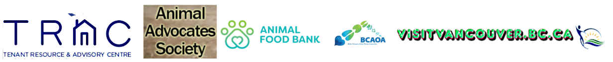 TRAC Tenants Resource and Advisory Centre, AAS Animal Advocates Society, BC Animal Food Bank, BCAOA British Columbia Animal Owners Association, VisitVancouver.bc.ca 